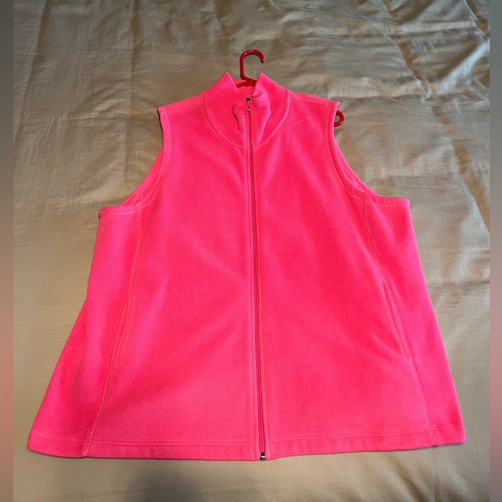 Lands' End Raspberry Fleece Vest